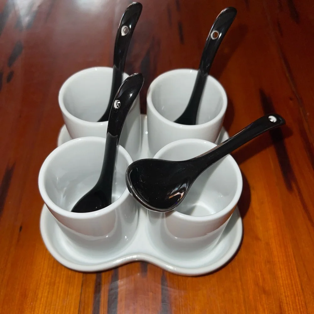 🆕 All Ceramic Condiments Appetizer Tray + Ceramic Spoons